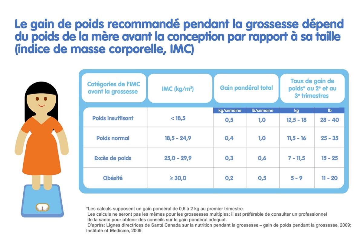 Gain de poids recommandé